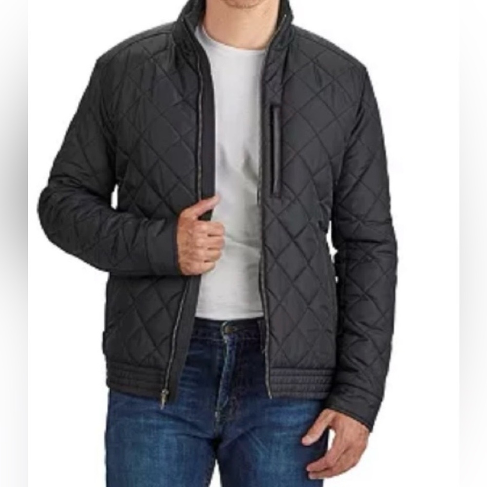 Cole Haan - Men's Quilted Sherpa Black Jacket